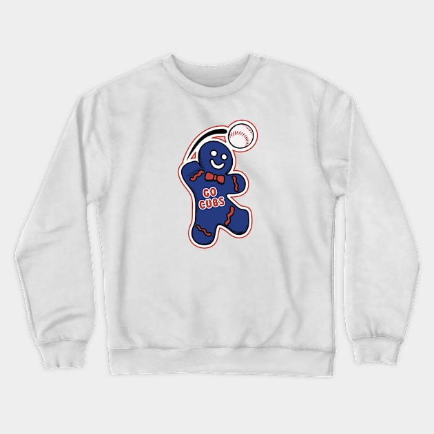 Chicago Cubs Gingerbread Man Crewneck Sweatshirt by Rad Love